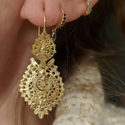 boucles d'oreilles Amira M en argent plaqué or coup de coeur chez Dolita-bijoux