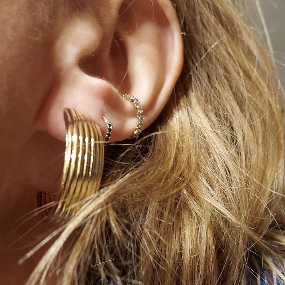 boucles d'oreilles Créoles Hildi en plaqué or par chic Alors chez Dolita-bijoux