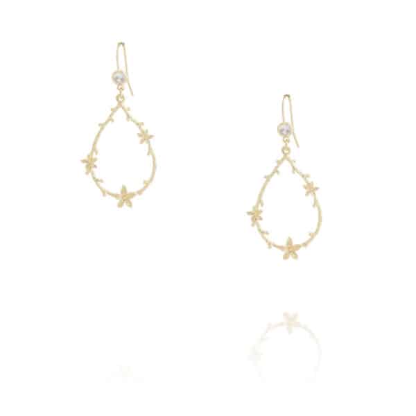 Boucles d'oreilles Flora en laiton plaqué Or par Virginie Berman chez Dolita-bijoux