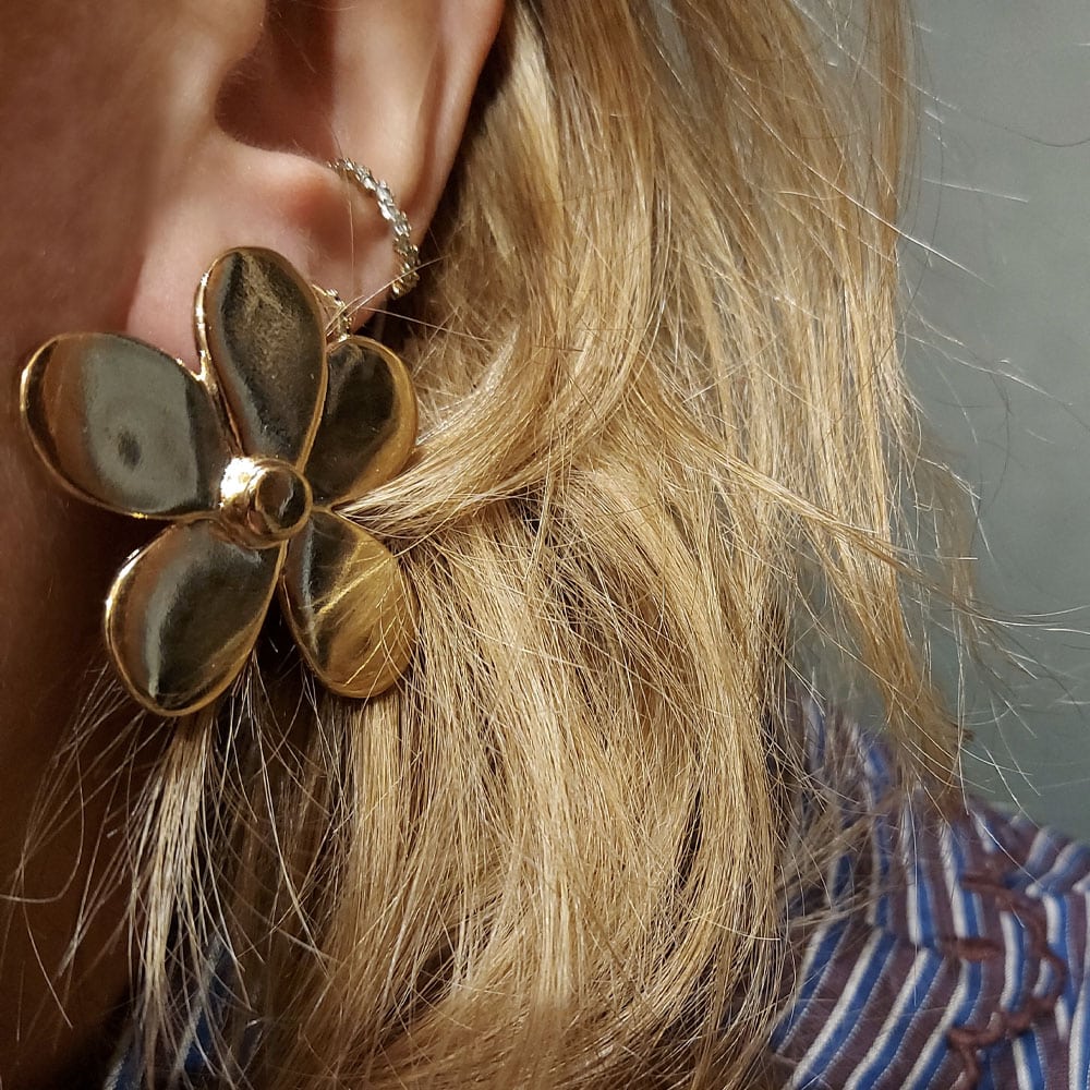 boucles d'oreilles Flora en plaqué or par chic Alors chez Dolita-bijoux