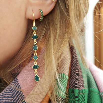 Boucles d'oreilles Lison en Onyx vert par Diaperis chez Dolita-bijoux