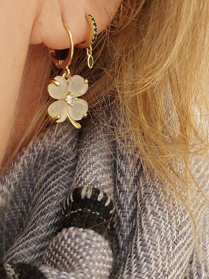Boucles d'oreilles Serinty en laiton plaqué Or par Virginie Berman chez Dolita-bijoux