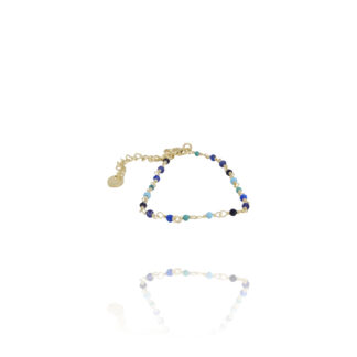 bracelet tendance femme chaîne pierres naturelles bleu Une à Une chez dolitabis