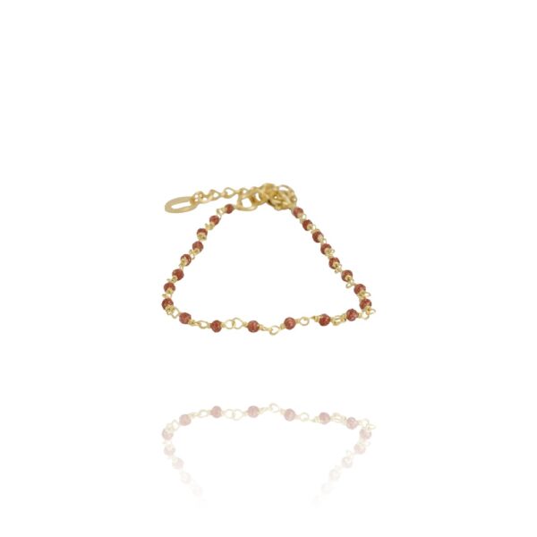 bracelet tendance femme chaîne pierres naturelles cornaline Une à Une chez dolitabis