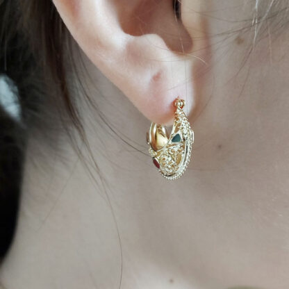 Boucles d'oreilles créoles dorées Kaela par Taly chez Dolita-bijoux