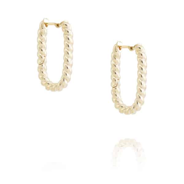 Boucles d'oreilles créoles dorées Keona par Taly chez Dolita-bijoux