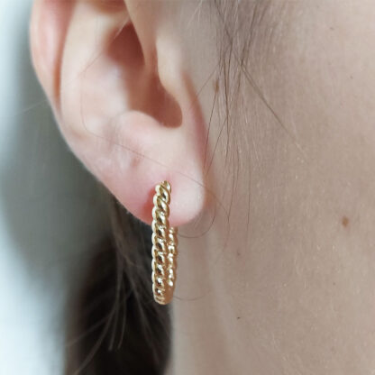 Boucles d'oreilles créoles dorées Keona par Taly chez Dolita-bijoux