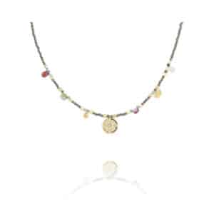 collier edena en pyrite et tourmaline par Petite Madame chez Dolita-bijoux