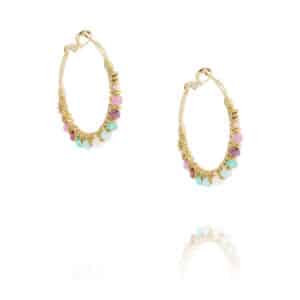 boucles d'oreilles créoles multicolore par Satellite chez Dolita-bijoux