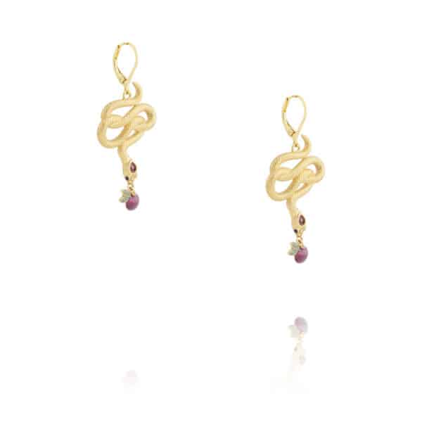 boucle d'oreille Sissi pomme serpent tendance bijoux femme par La2L chez Dolita-bijoux