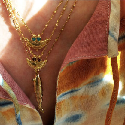 collier femme doré Sacha poisson par la2l chez Dolita-bijoux