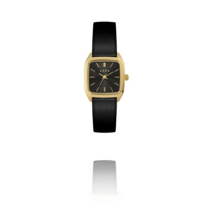 Montre Prima nova noir avec bracelet cuir noir par LAPS chez Dolita-bijoux