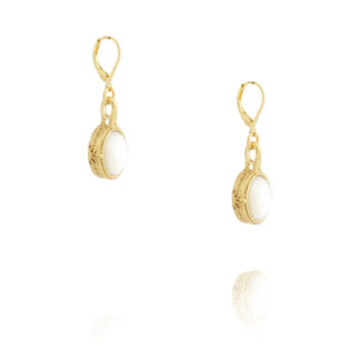 Boucles d'oreilles dorée Camay en Nacre par LA2L chez Dolita-bijoux