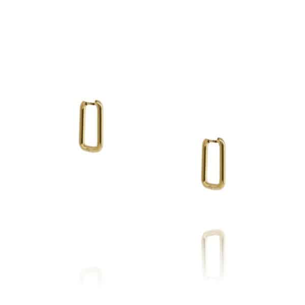 Boucle d'oreille mini Simon rectangulaire dorées par Caroline Nadjman chez Dolita-bijoux