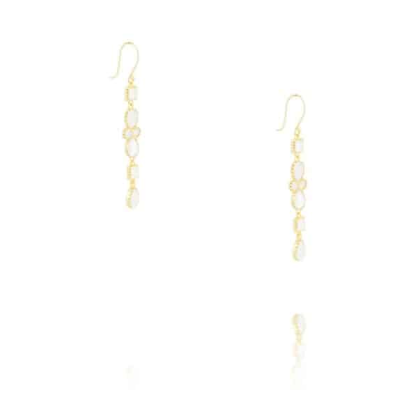 Boucles d'oreilles Maurya en pierre de lune par Diaperis chez Dolita-bijoux