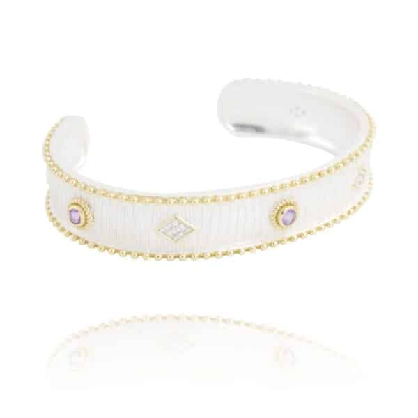 bracelet Natacha en argent et améthyste par Diaperis chez Dolita-bijoux