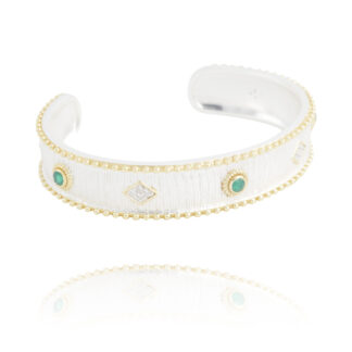 bracelet Natacha en argent et onyx vert par Diaperis chez Dolita-bijoux