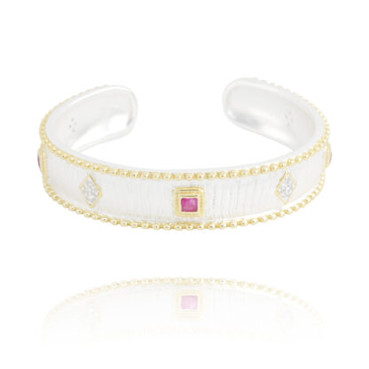 bracelet Natacha en argent et rubis par Diaperis chez Dolita-bijoux