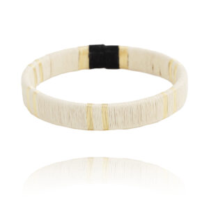 bracelet tissé blanc et doré réglable par Guanabana chez Dolita-bijoux