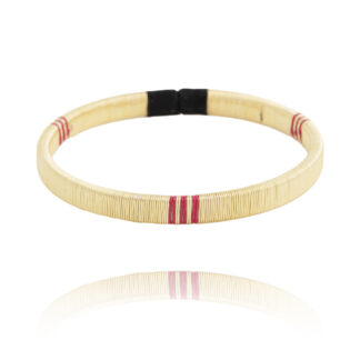 bracelet tissé doré et rouge réglable par Guanabana chez Dolita-bijoux