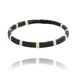 bracelet tissé noir et doré réglable par Guanabana chez Dolita-bijoux