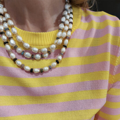 collier femme perles pierres naturelles tendance bijoux par au fil de l'ô chez Dolita-bijoux