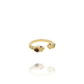Bague dorée Sissi en Grenat par LA2L chez Dolita-bijoux