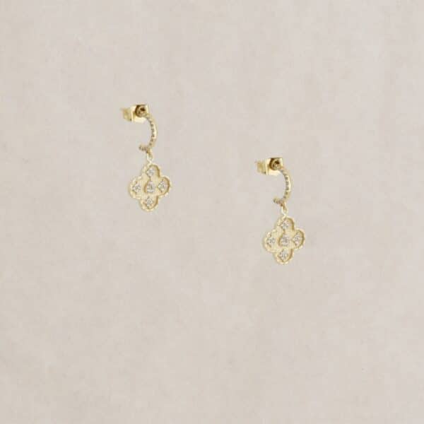 boucle d'oreille "varese" fin en plaqué Or avec pierres zircon, signé Diaperis. Chez Dolitabis