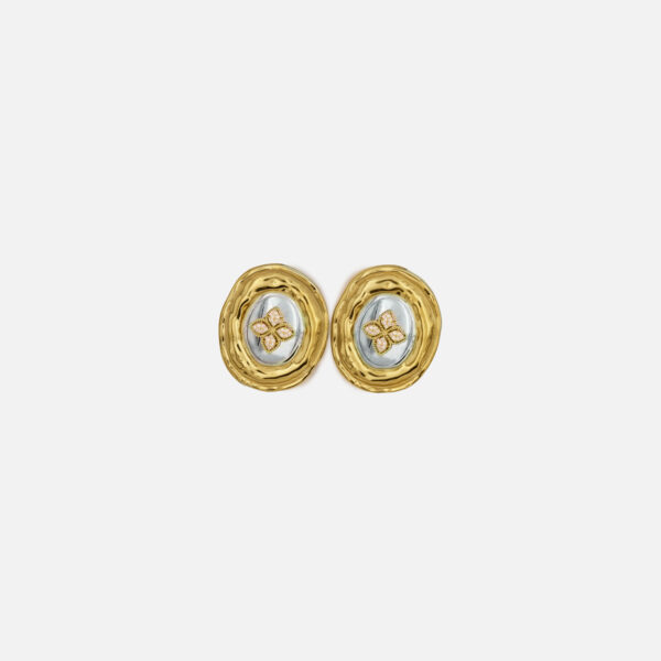 Boucles d’oreilles Jorgina – Ovales bicolores & zircons