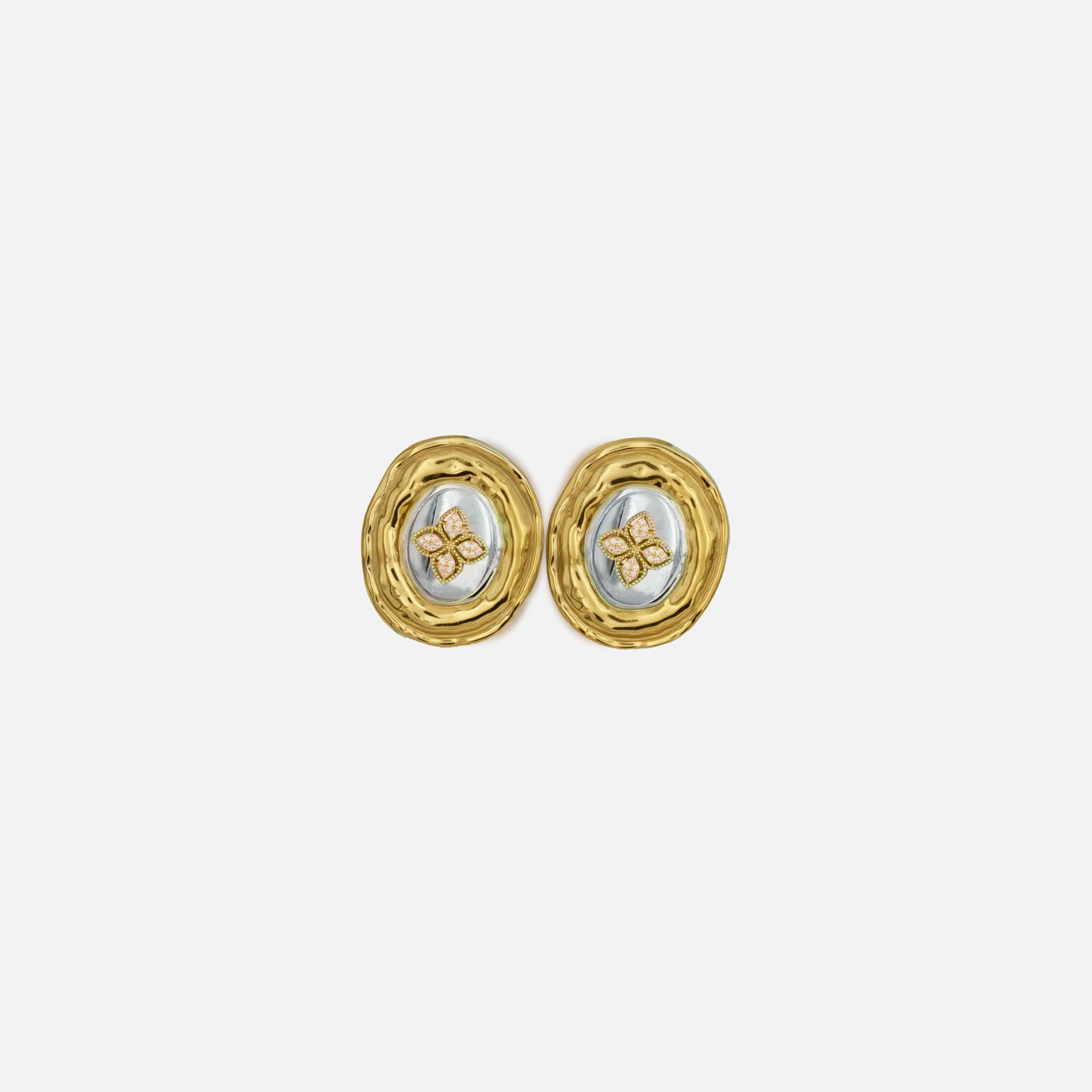 Boucles d’oreilles Jorgina – Ovales bicolores & zircons