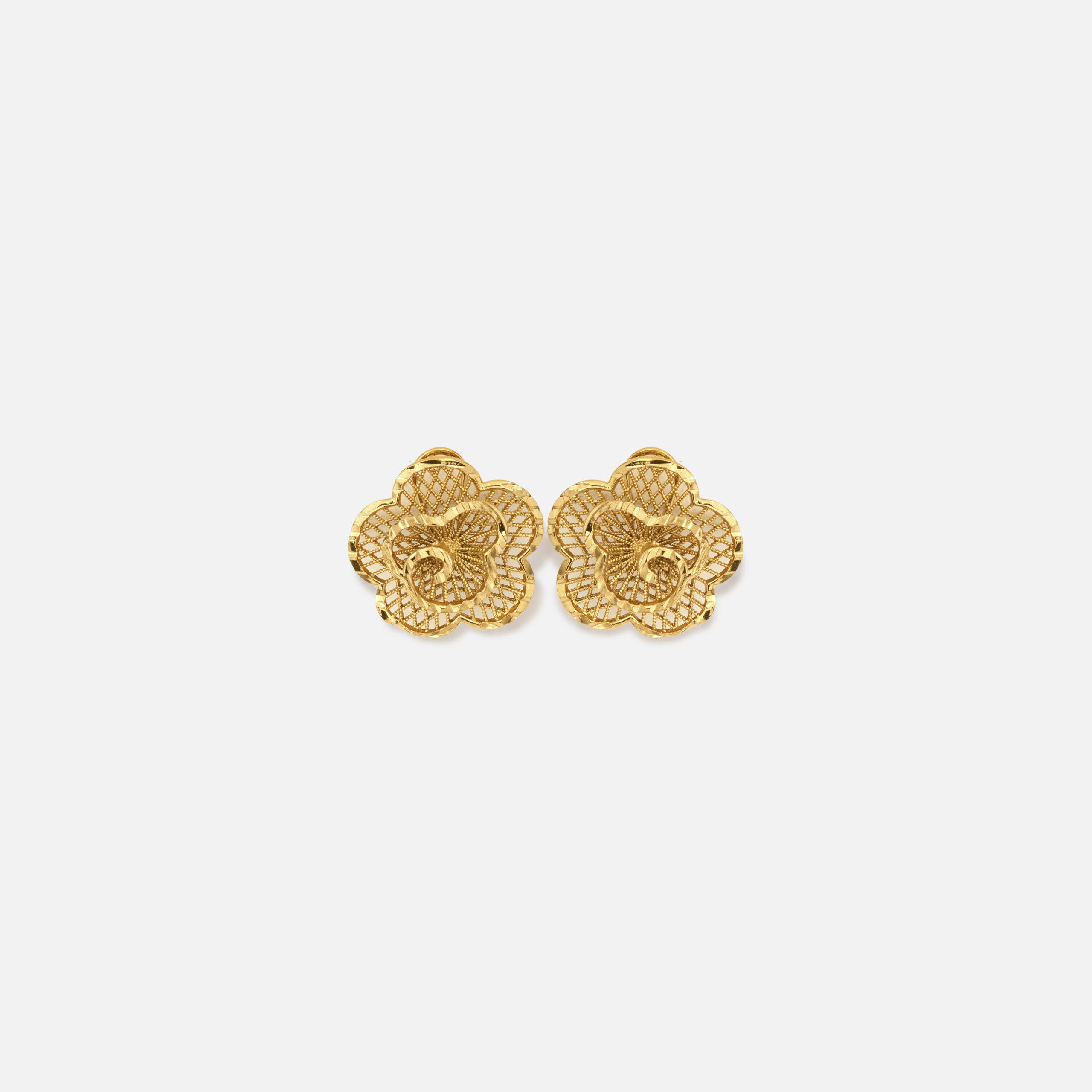 Boucles d’oreilles Fleur – Jorgina doré à l’or fin