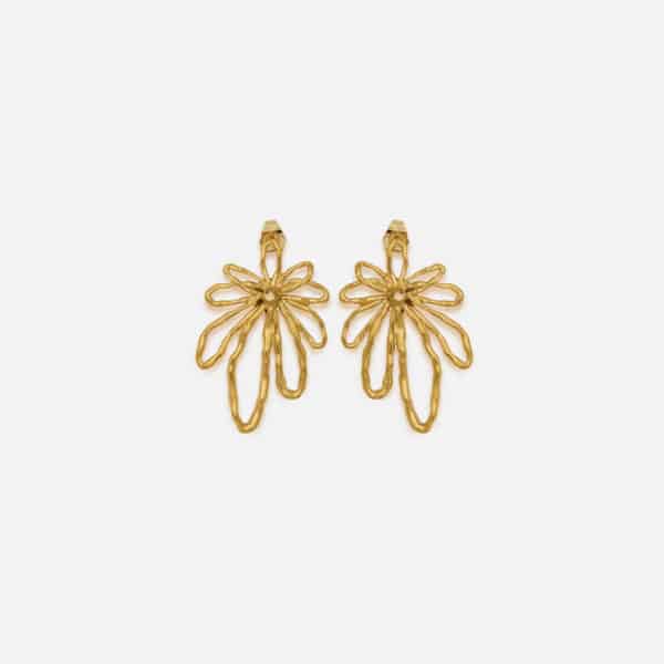 Boucles d’oreilles Jorgina – Forme Leaf martelé, grand modèle