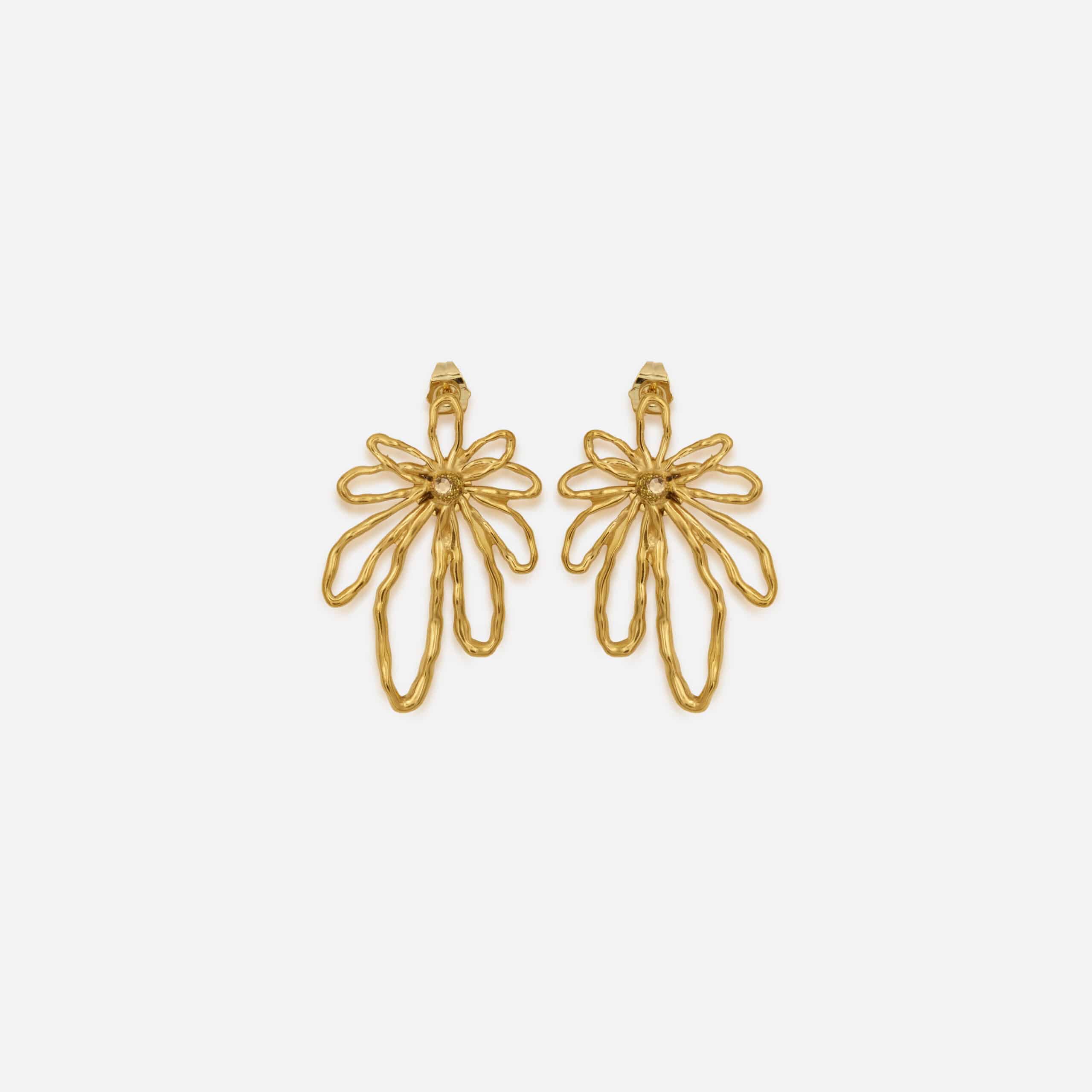 Boucles d’oreilles Jorgina – Forme Leaf martelé, grand modèle
