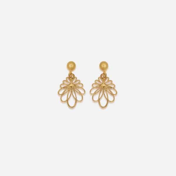 Boucles d’oreilles Jorgina – Forme Leaf martelé, petit modèle