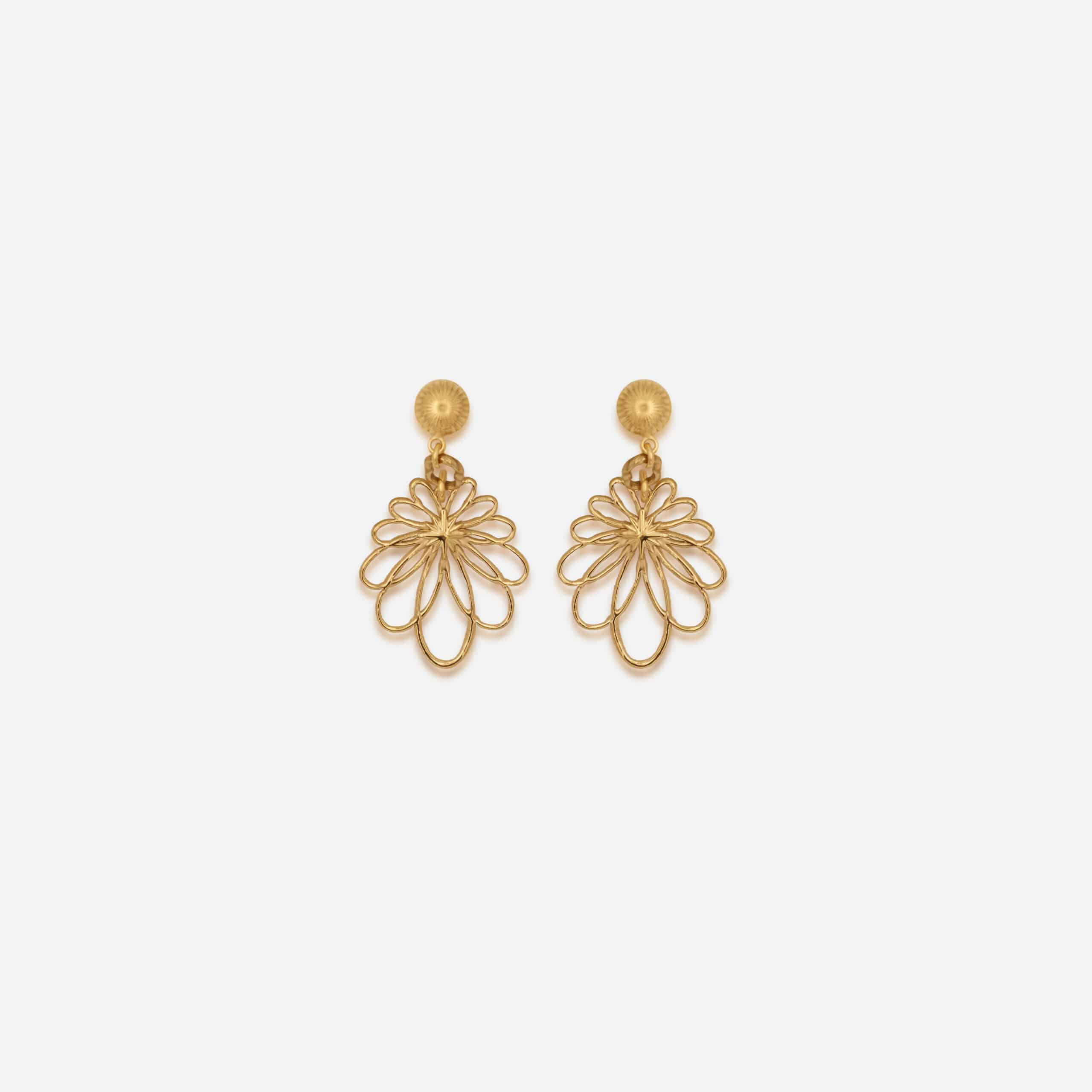 Boucles d’oreilles Jorgina – Forme Leaf martelé, petit modèle