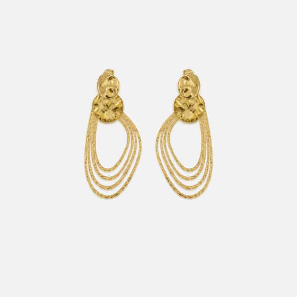 Boucles d’oreilles Fantaisie Martelées – Jorgina doré à l’or fin