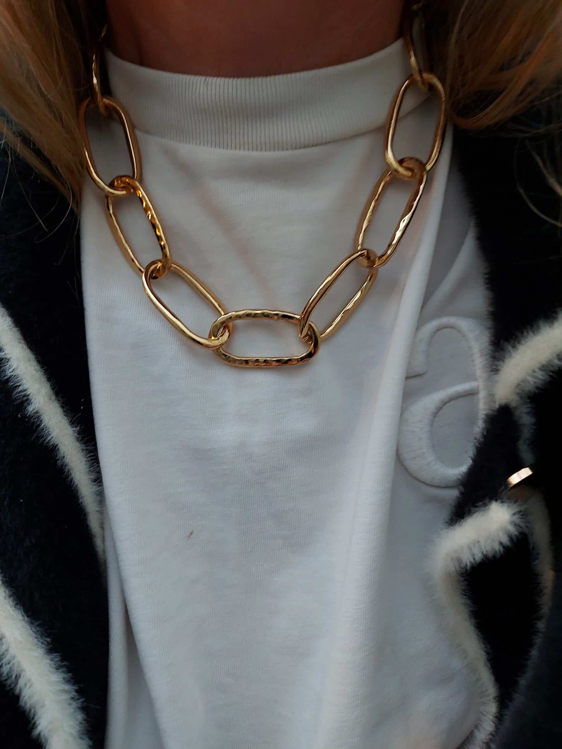 Collier Maille Ovale grand modèle doré - Image 4