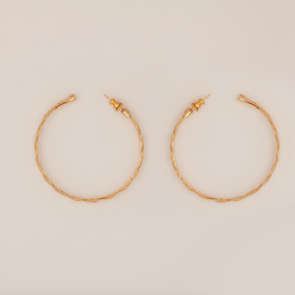Boucles d'oreilles créoles Tresse moyen modèle dorées