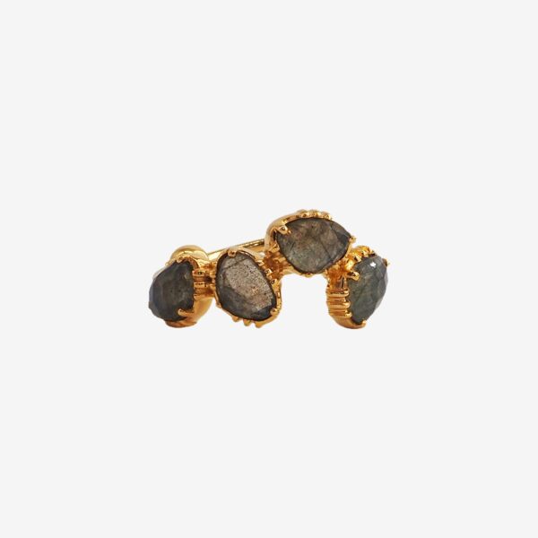 Bague Shiro Labradorite plaqué or femme