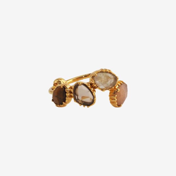 Bague Shiro pierres naturelles femme plaqué or