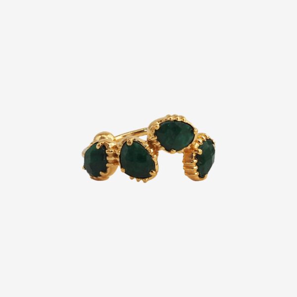 Bague Shiro Silimanite verte plaqué or femme