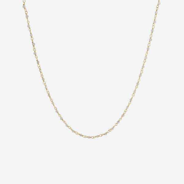 Collier Inde Labradorite doré à l'or fin 18 carats Une à Une vue de face