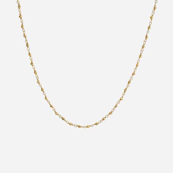 Collier Inde de Une à Une en laiton doré à l'or fin avec perles facettées de pyrite