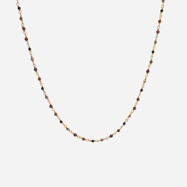 Collier Inde Sunny Stone doré à l'or fin 18 carats Une à Une vue de face