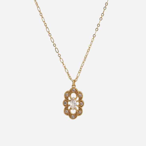 Collier Romy fleur doré femme