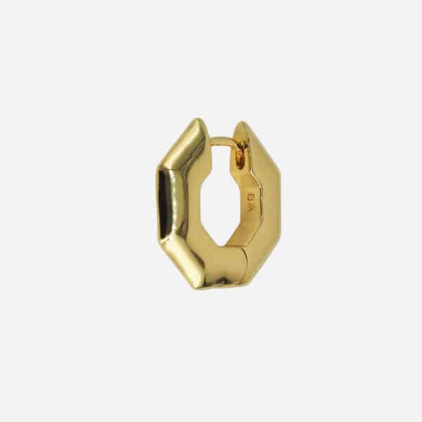 Boucle d'oreille Boy dorée à l'or fin Billion Avenue vue de face