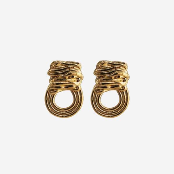 Boucles d'oreilles Tali dorées à l'or fin 24 carats Chic Alors vue de face