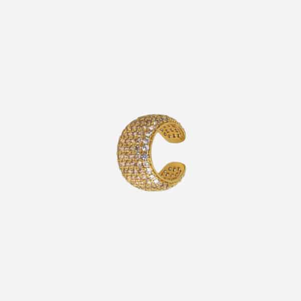 Earcuff Ara Diamond doré à l'or fin 14 carats Billion Avenue vue face