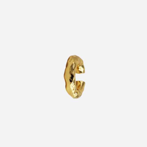 Earcuff Chunky Kos Molten doré à l'or fin 14 carats Billion Avenue vue face