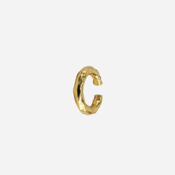 Earcuff Kos Molten doré à l'or fin 14 carats Billion Avenue vue face